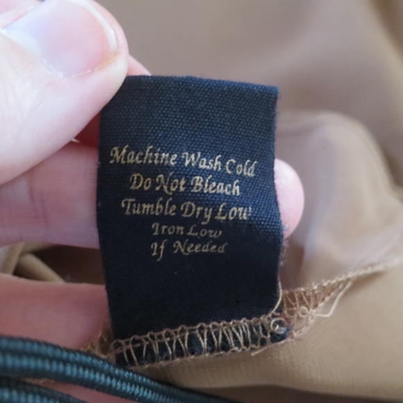 Mine Chiffon Sheer Color Block Button Down Blouse Mocha Mousse and Black Size M - Picture 10 of 10